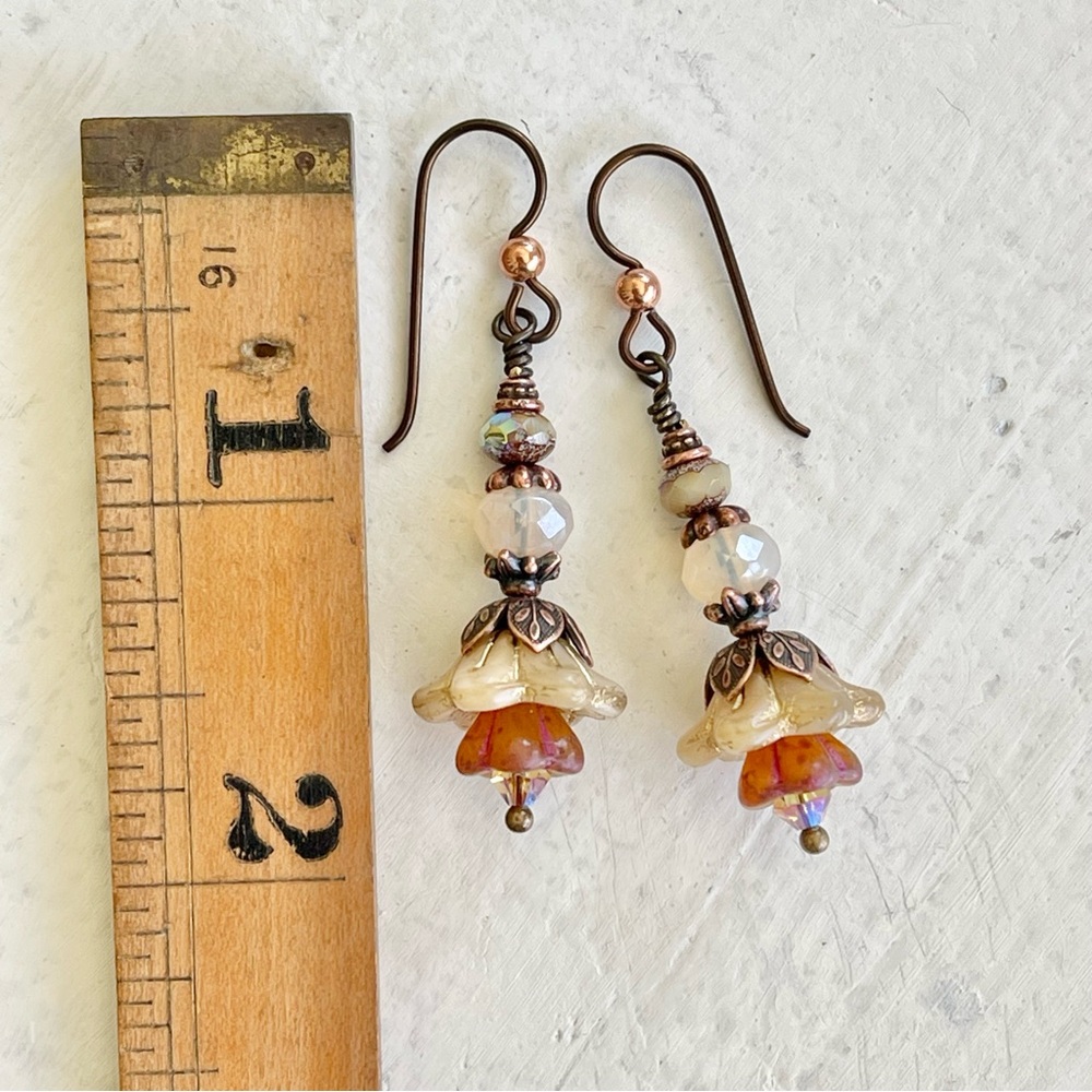 ARTISAN Earrings “Champagne and Roses” - Dangles - Picture 9 of 10